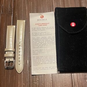 Michele Ivory Leather Watch size 16 Strap
